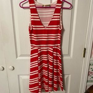 Red and white stripe dress